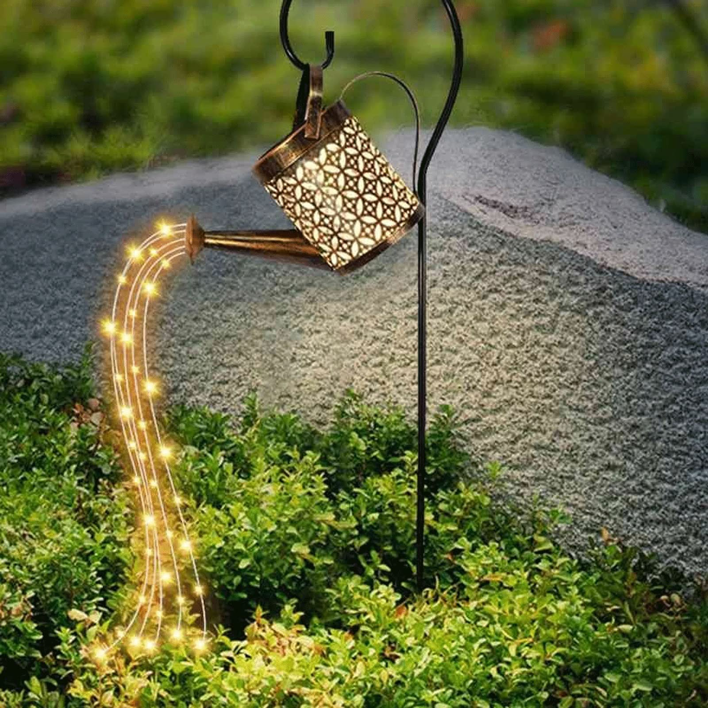 ADORNO REGADERA ESTACA SOLAR JARDÍN CALIDA-BLANCA-MULTICOLOR 1