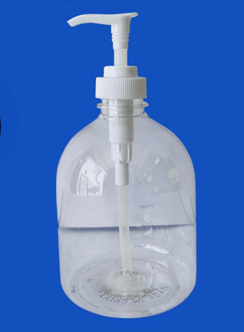 DISPENSADOR DE JABÓN PLASTICO TRANSPARENTE 500ML