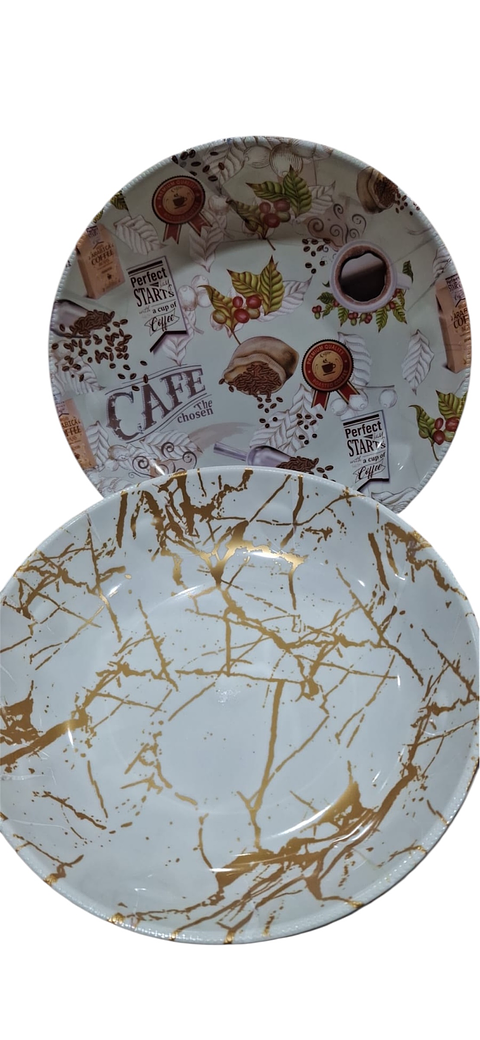 BANDEJA REDONDA FLORES Y DISEÑO 31x5CM