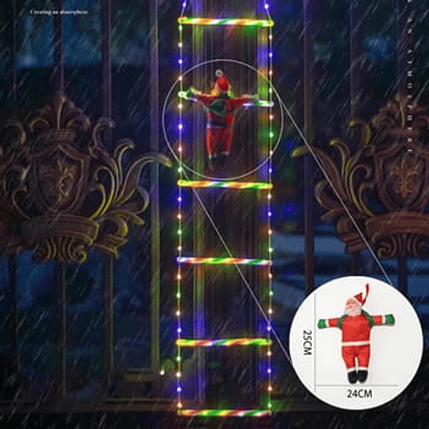 ESCALERA LED VIEJO PASCUERO MULTICOLOR Y CÁLIDO ESTRELLA 170x25CM