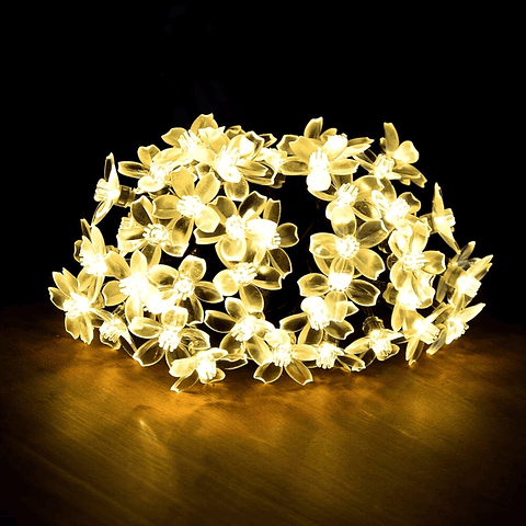 GUIRNALDA FLOR SOLAR 20 LED 6 METROS CALIDA