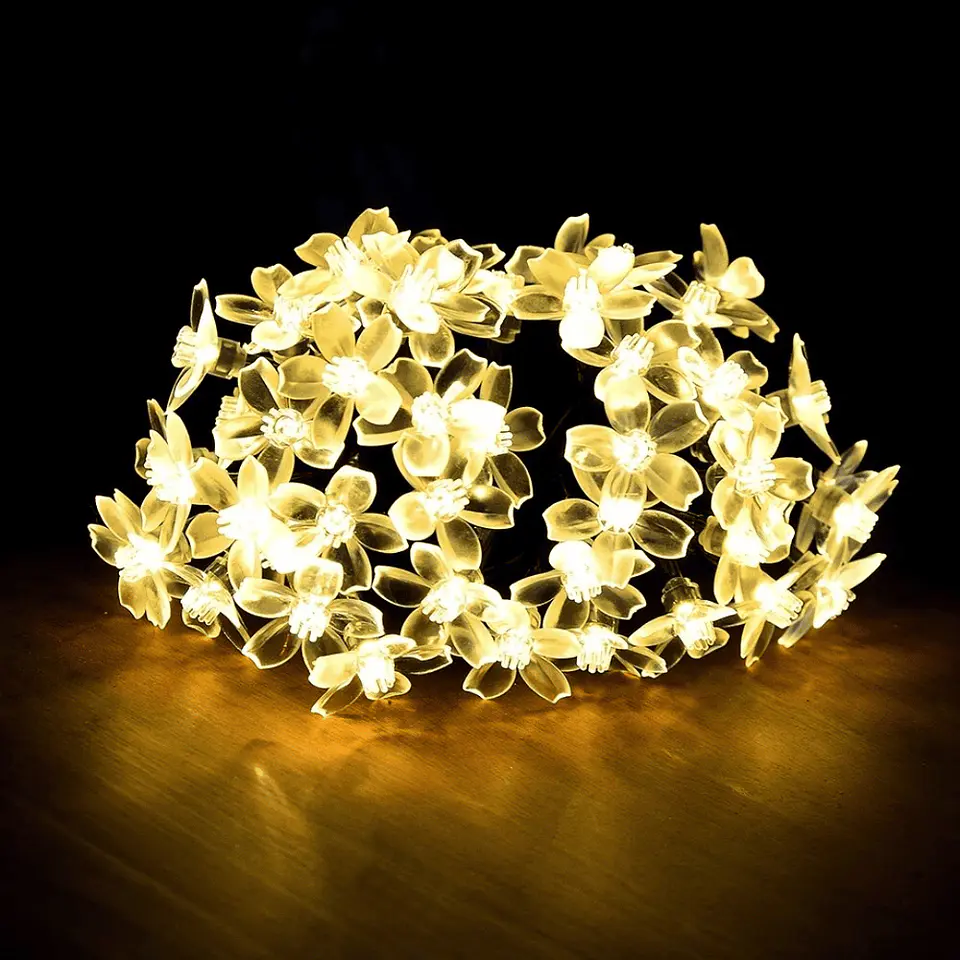 GUIRNALDA FLOR SOLAR 20 LED 6 METROS CALIDA 2