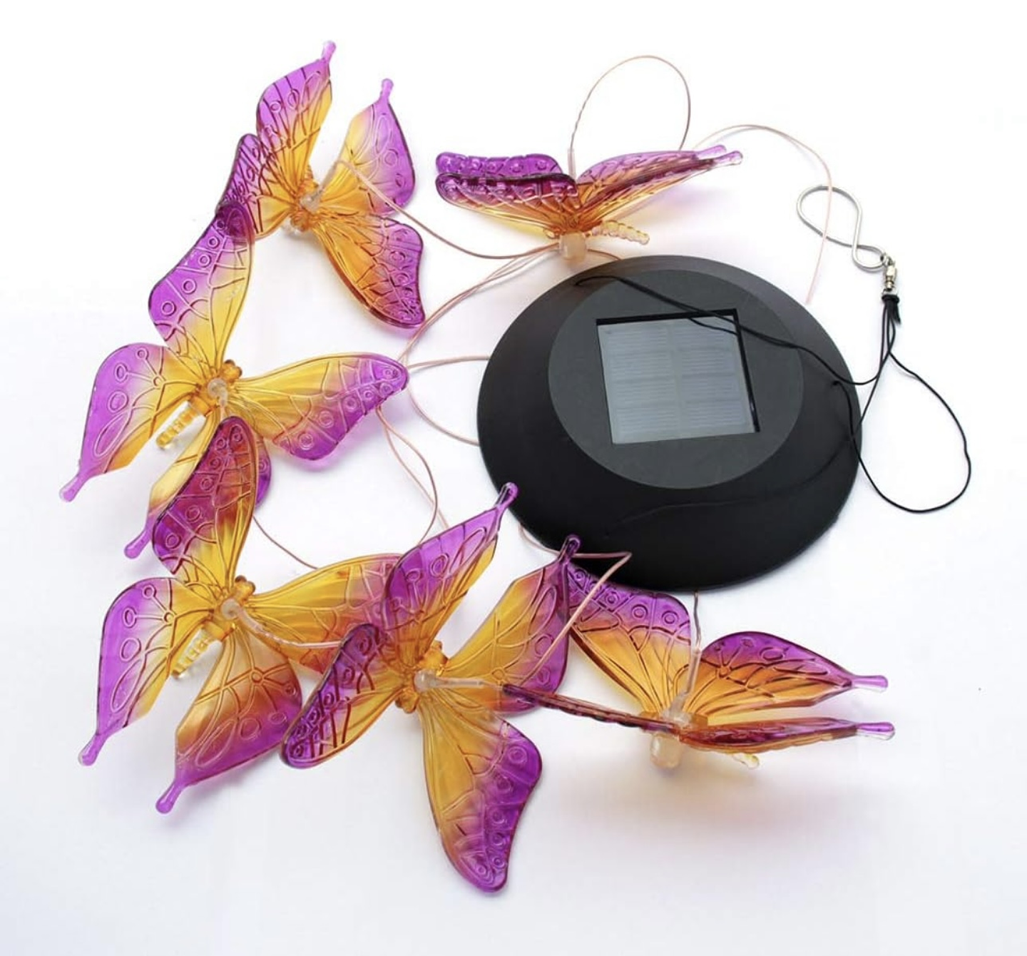 COLGANTE MARIPOSAS SOLAR LUZ LES MULTICOLOR  4