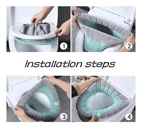 FUNDA DE ASIENTO DE INODORO SUAVE Y CÁLIDA AJUSTABLE