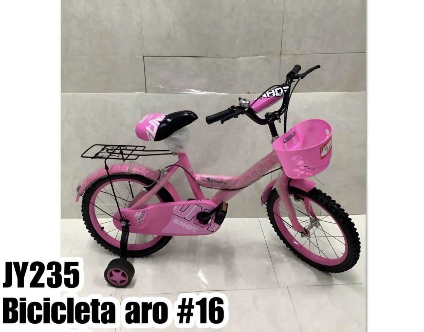 BICICLETA NIÑA ARO 16 ROSADO 1