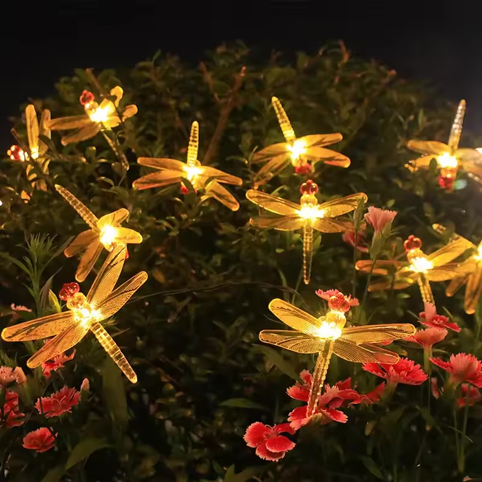 GUIRNALDA LIBÉLULA SOLAR 20 LED 6 METROS CÁLIDA  3