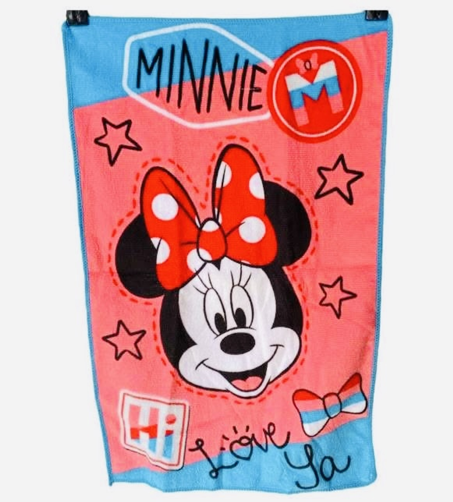 TOALLA ESCOLAR PARVULO MINNIE MOUSE ORIGINAL DISNEY 30x50 CALIDAD MICROFIBRA  1