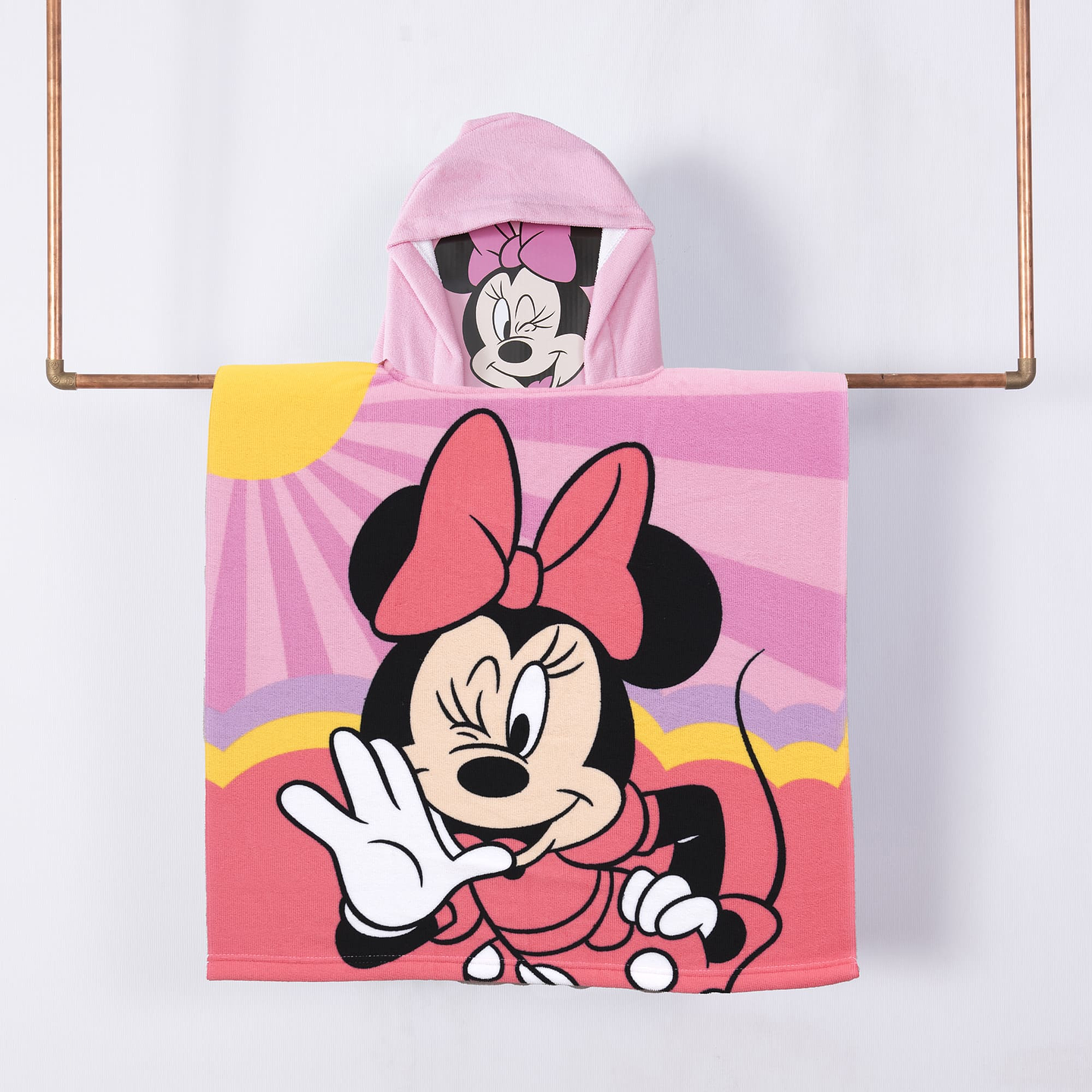 TOALLA CAPUCHA MINNIE MOUSE ORIGINAL DISNEY 60x120CM EXCELENTE CALIDAD MICROFIBRA 70/30 1