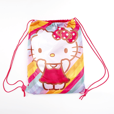 TOALLA PLAYA 70x140CM + BOLSO HELLO KITTY ARCOÍRIS SANRIO ORIGINAL CALIDAD MICROFIBRA 