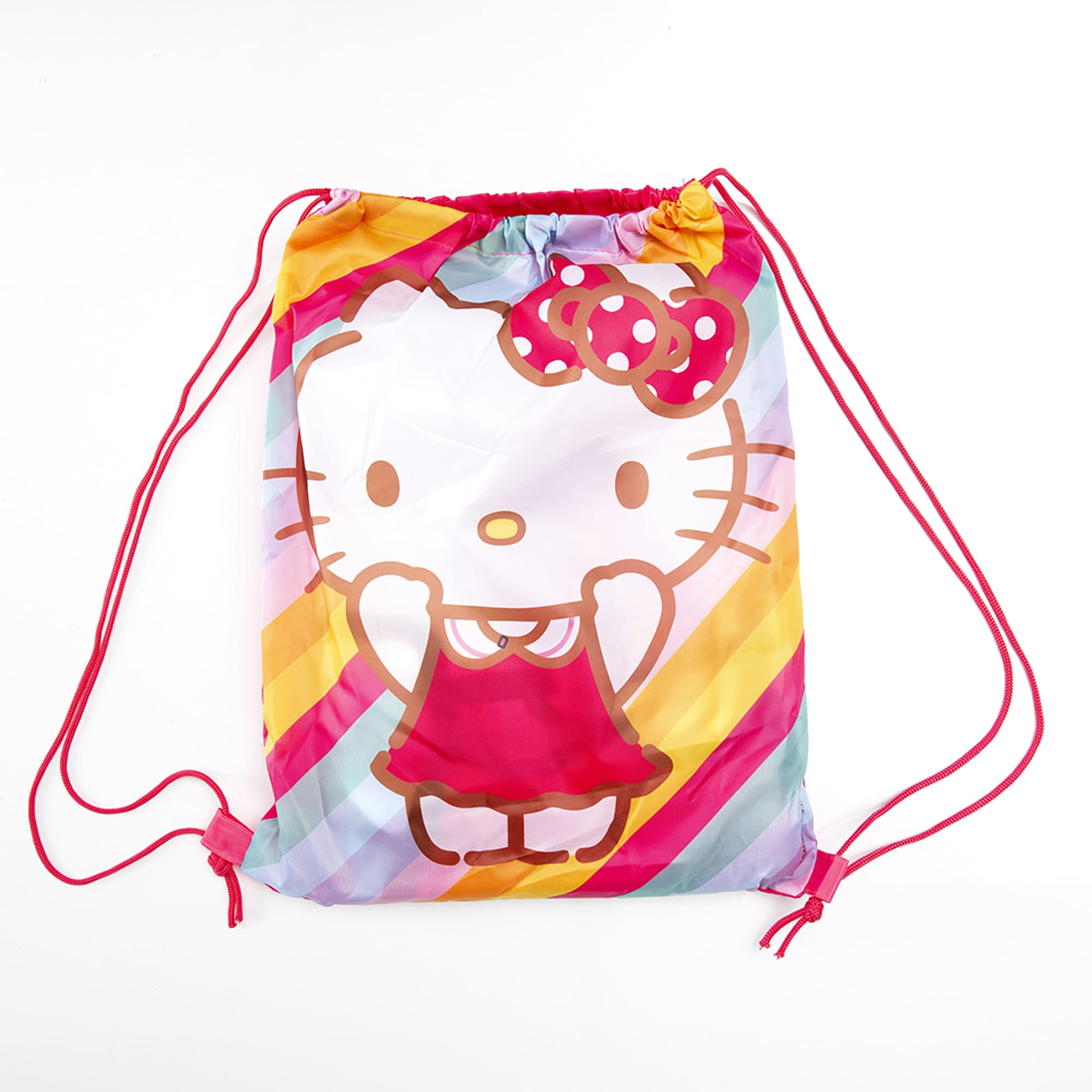 TOALLA PLAYA 70x140CM + BOLSO HELLO KITTY ARCOÍRIS SANRIO ORIGINAL CALIDAD MICROFIBRA  2