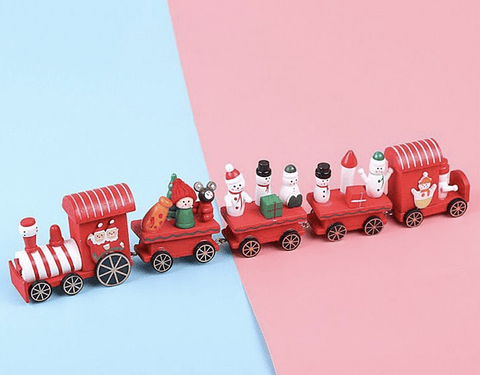 ADORNO TREN DE MADERA 5 VAGONES 40x8x5CM