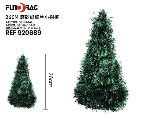 MINI ARBOLITO DECORACIÓN VERDE TERCIOPELO 26CM