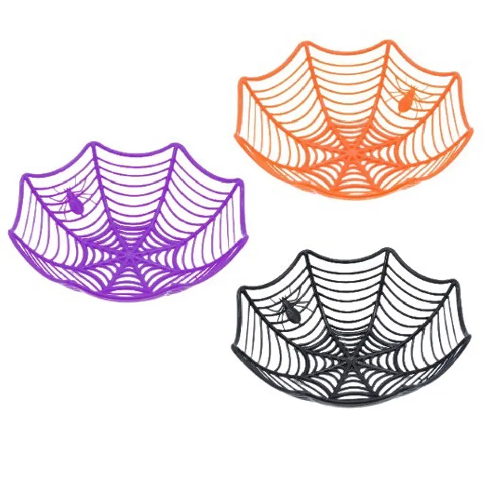 CANASTA DULCERA DE HALLOWEEN TELA DE ARAÑA 28x28CM 9
