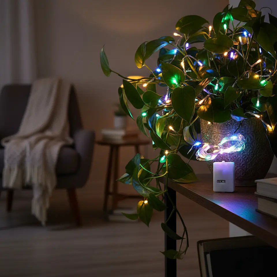 LUCES MICRO LED HADA 2 METROS MULTICOLOR A PILAS 4