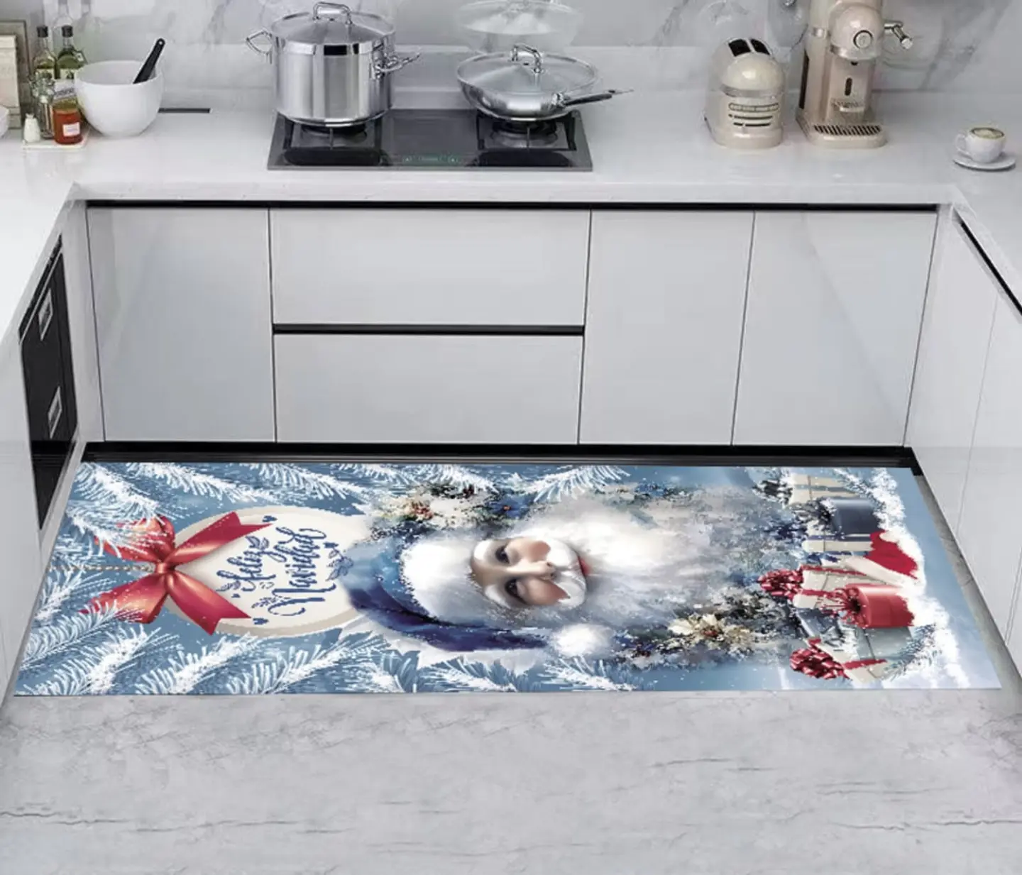 ALFOMBRA PASILLERA 40x120CM NAVIDAD CELESTE 2025 1