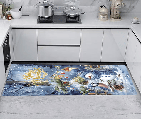 ALFOMBRA PASILLERA 40x120CM NAVIDAD CELESTE 2025