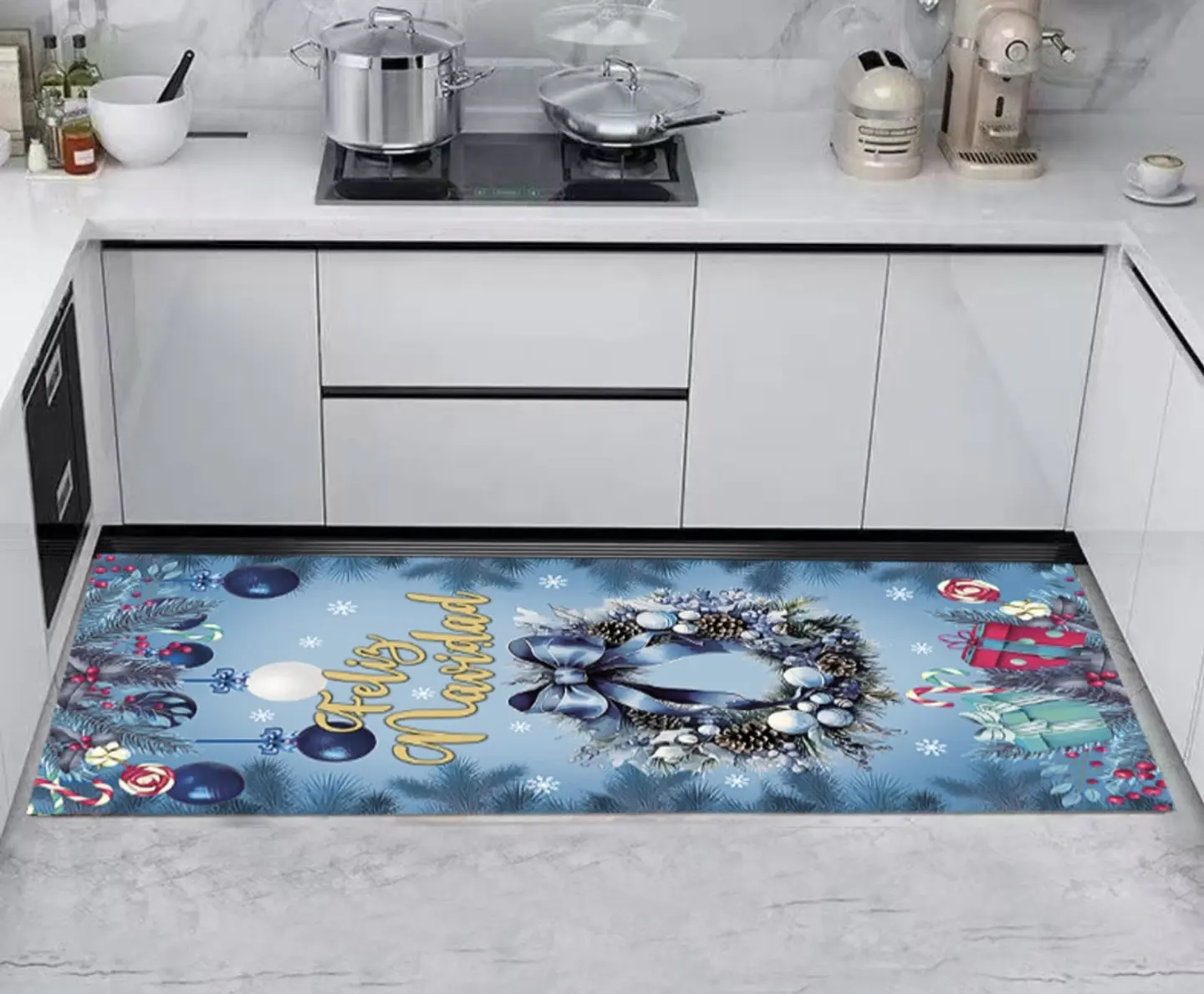 ALFOMBRA PASILLERA 40x120CM NAVIDAD CELESTE 2025 7