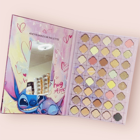 PALETA DE SOMBRAS DE 40 TONOS STITCH Y LABUBU