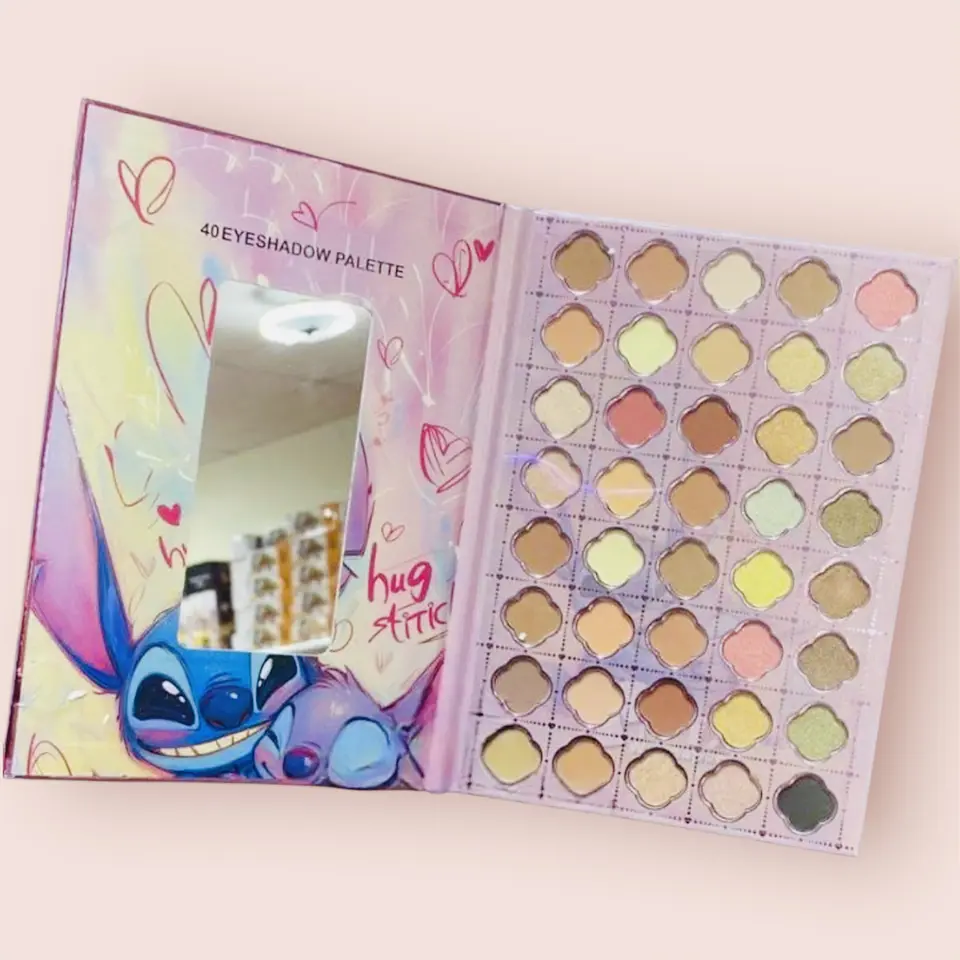 PALETA DE SOMBRAS DE 40 TONOS STITCH Y LABUBU 1