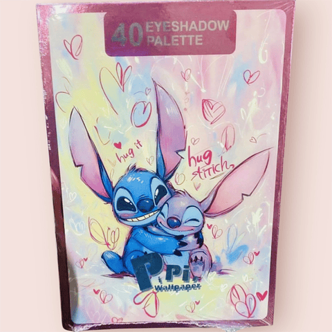 PALETA DE SOMBRAS DE 40 TONOS STITCH Y LABUBU