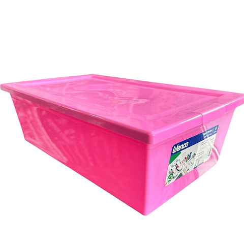CAJA ORGANIZADORA FUCSIA 34x21x11CM