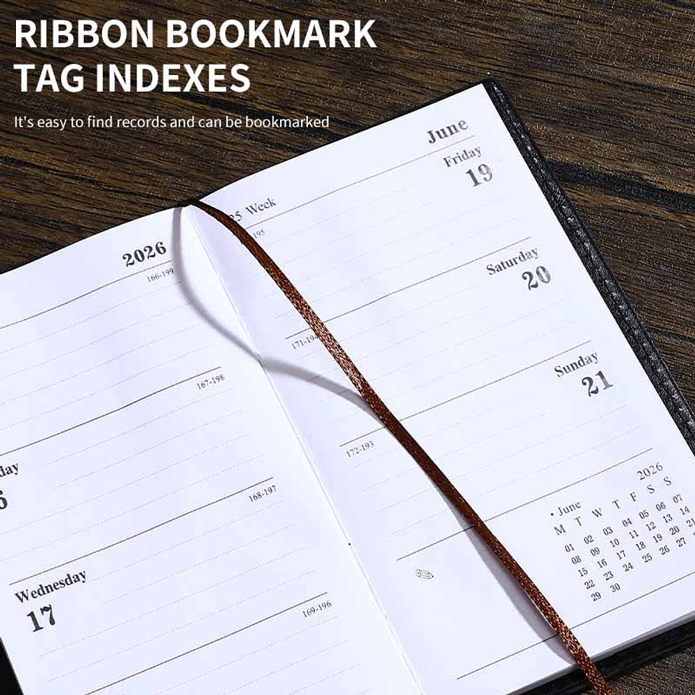 AGENDA 2026 ECO CUERO LISO GRANDE 21x16CM