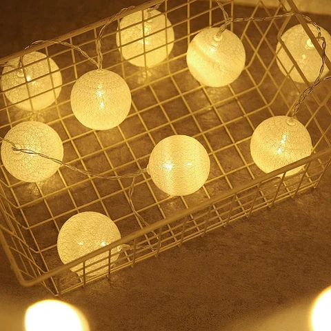 GUIRNALDA DECORATIVAS 10 PELOTAS A PILAS 