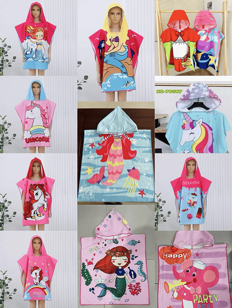 TOALLA CON GORRO NIÑA KAWAI 60x120CM