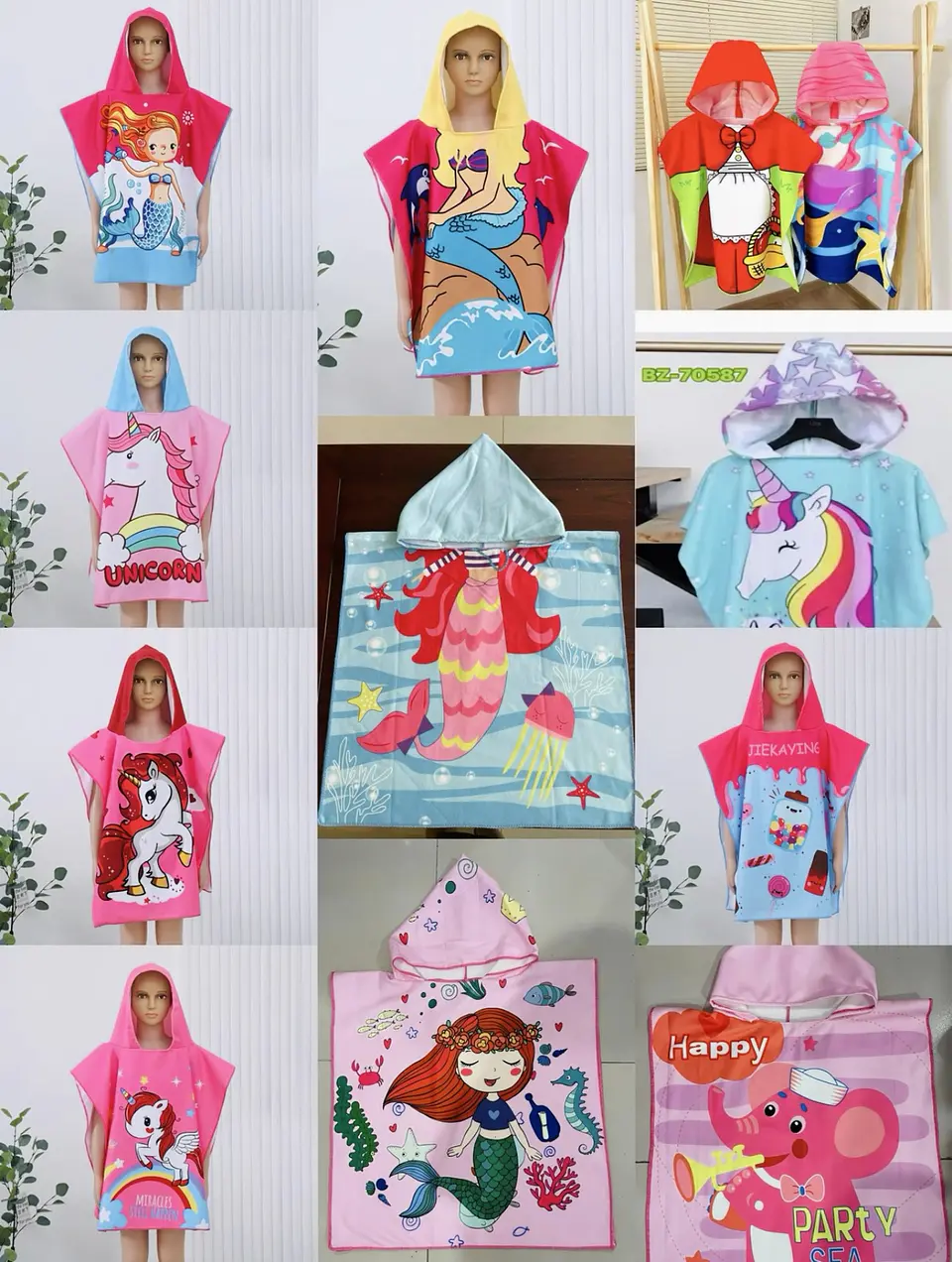 TOALLA CON GORRO NIÑA KAWAI 60x120CM 1