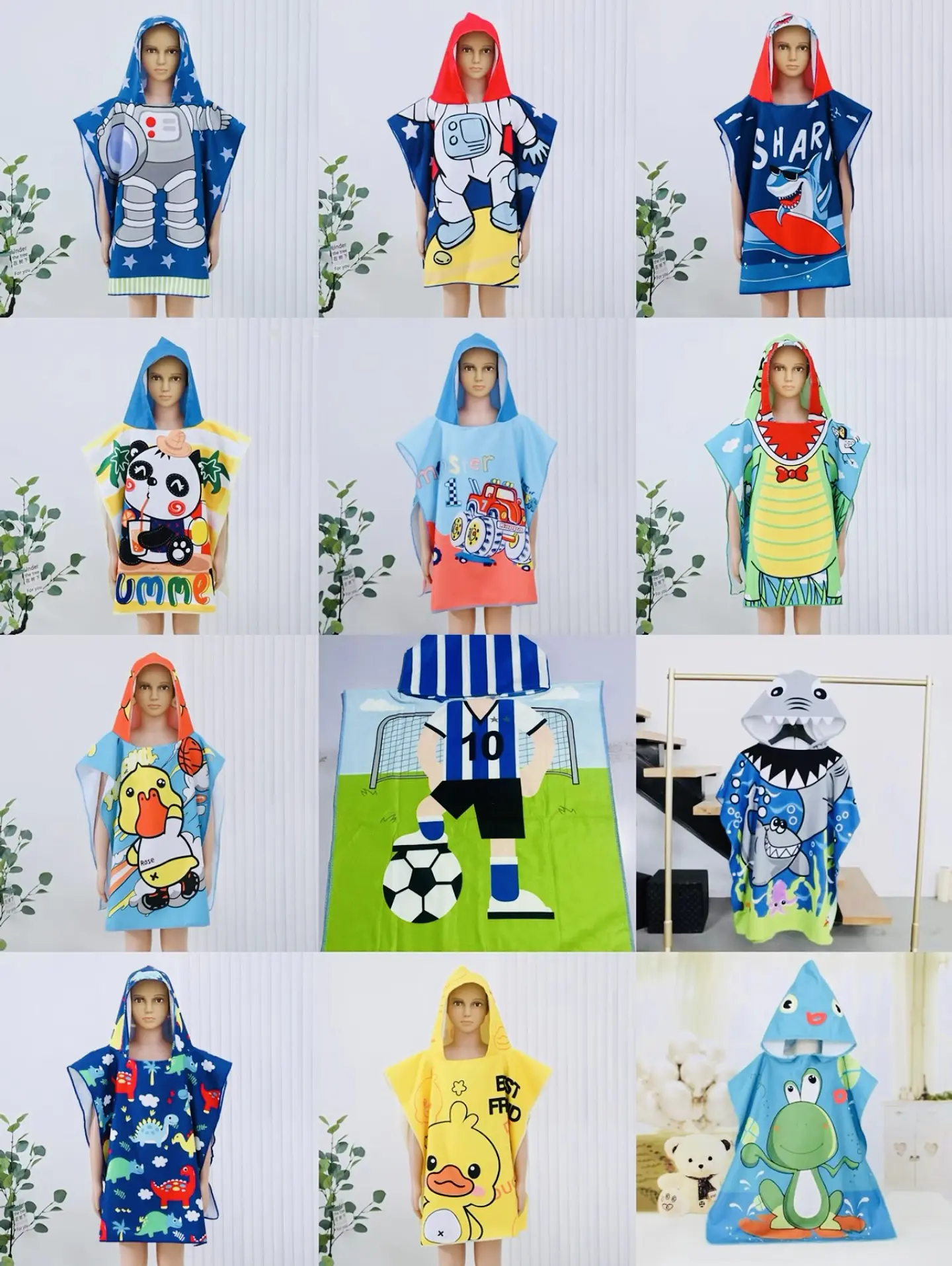 TOALLA CON GORRO NIÑO KAWAI 60x120CM 1