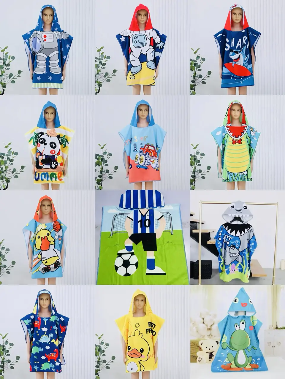 TOALLA CON GORRO NIÑO KAWAI 60x120CM 1