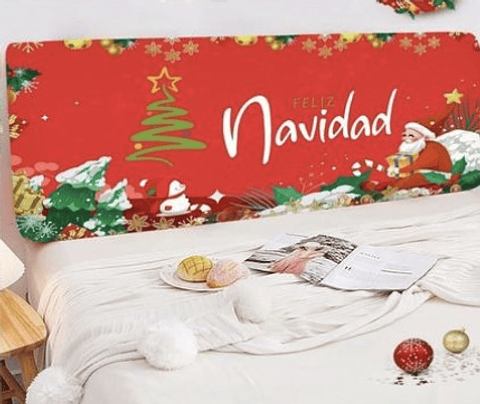 FUNDA RESPALDAR DE CAMA NAVIDAD 200x100CM