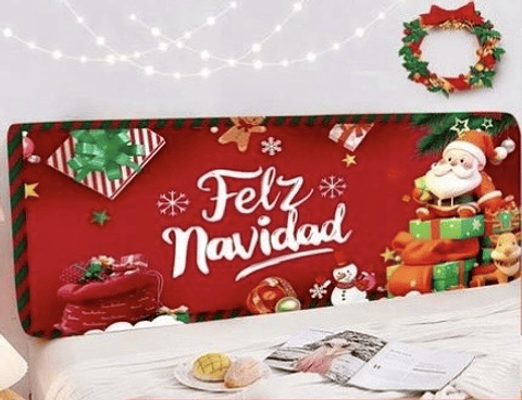 FUNDA RESPALDAR DE CAMA NAVIDAD 200x100CM