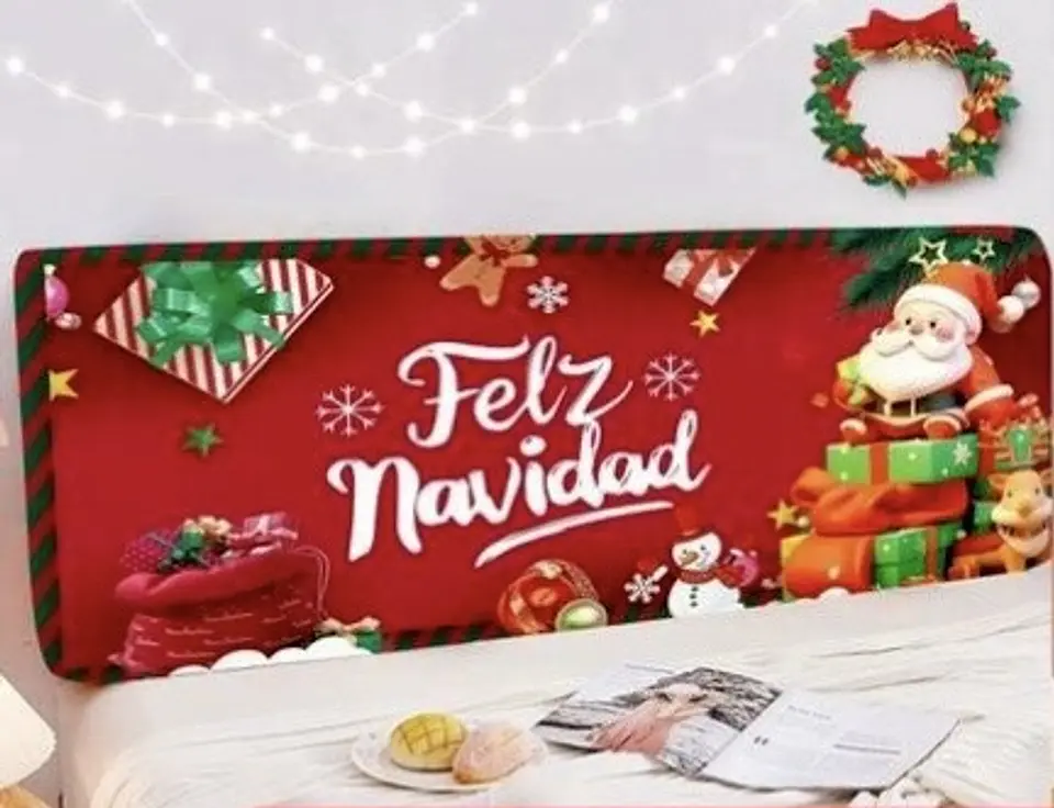 FUNDA RESPALDAR DE CAMA NAVIDAD 200x100CM 2
