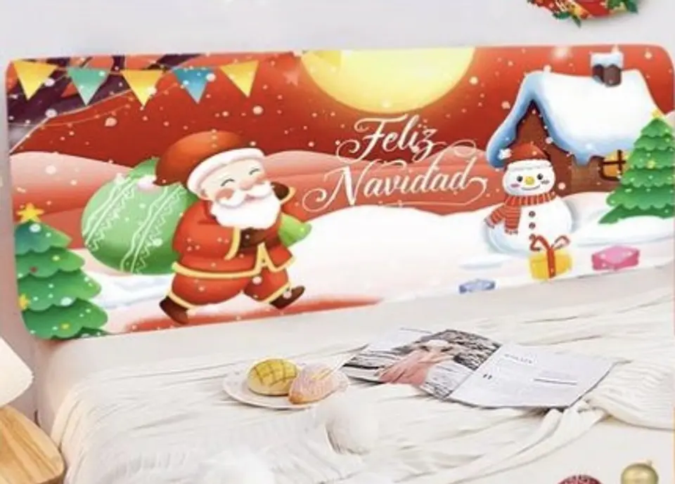 FUNDA RESPALDAR DE CAMA NAVIDAD 200x100CM 3