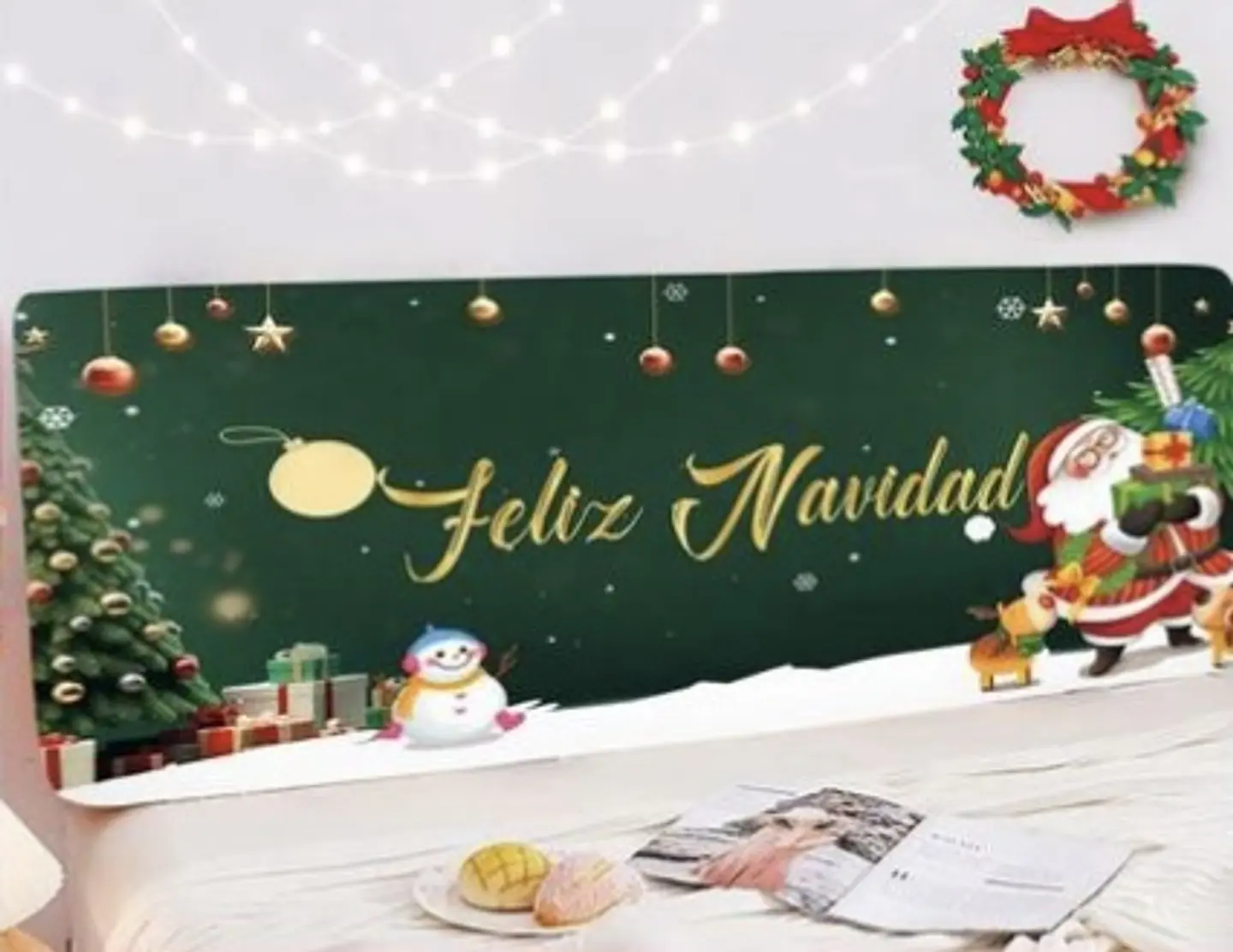 FUNDA RESPALDAR DE CAMA NAVIDAD 200x100CM 5