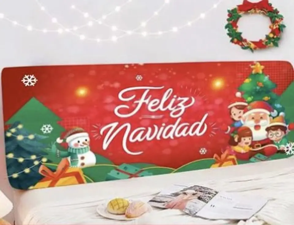 FUNDA RESPALDAR DE CAMA NAVIDAD 200x100CM 6