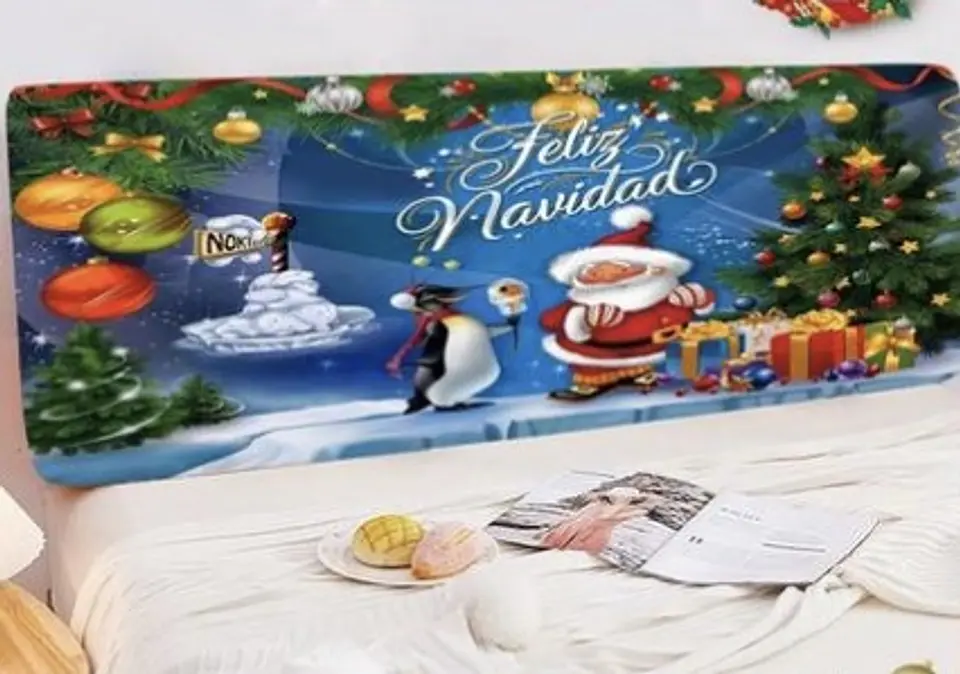 FUNDA RESPALDAR DE CAMA NAVIDAD 200x100CM 7