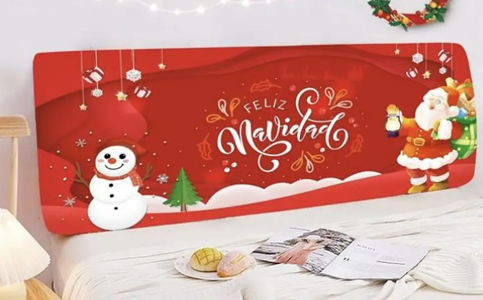 FUNDA RESPALDAR DE CAMA NAVIDAD 200x100CM 8