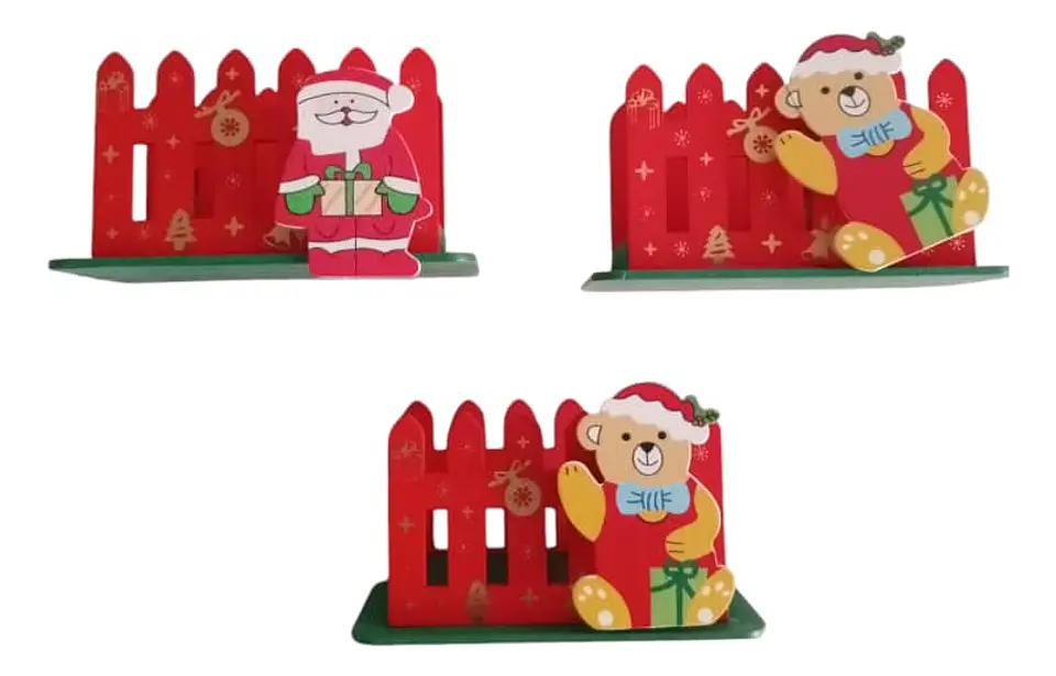 SERVILLETERO DE MADERA NAVIDAD  3