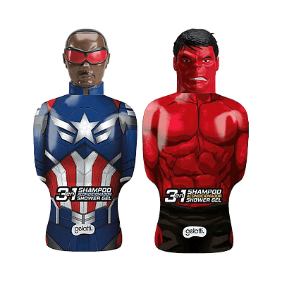 SHAMPOO DE 350ML 3EN1 MARVEL CAPITÁN AMÉRICA Y HULK 
