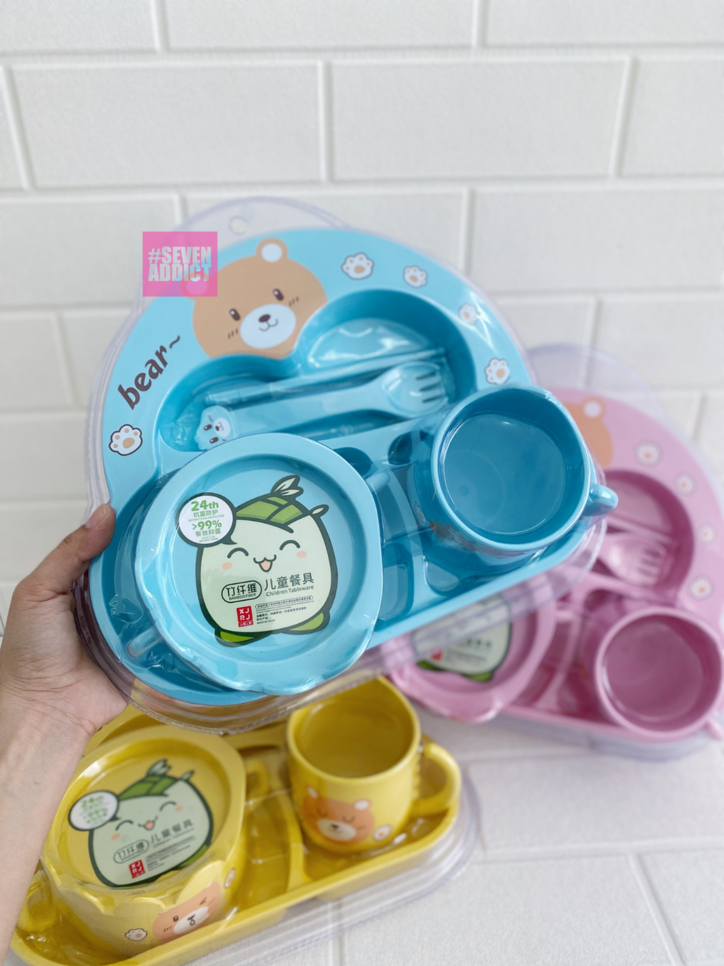 SET JUEGO DE PLATOS DE BAMBÚ PARA NIÑOS OSITO 1