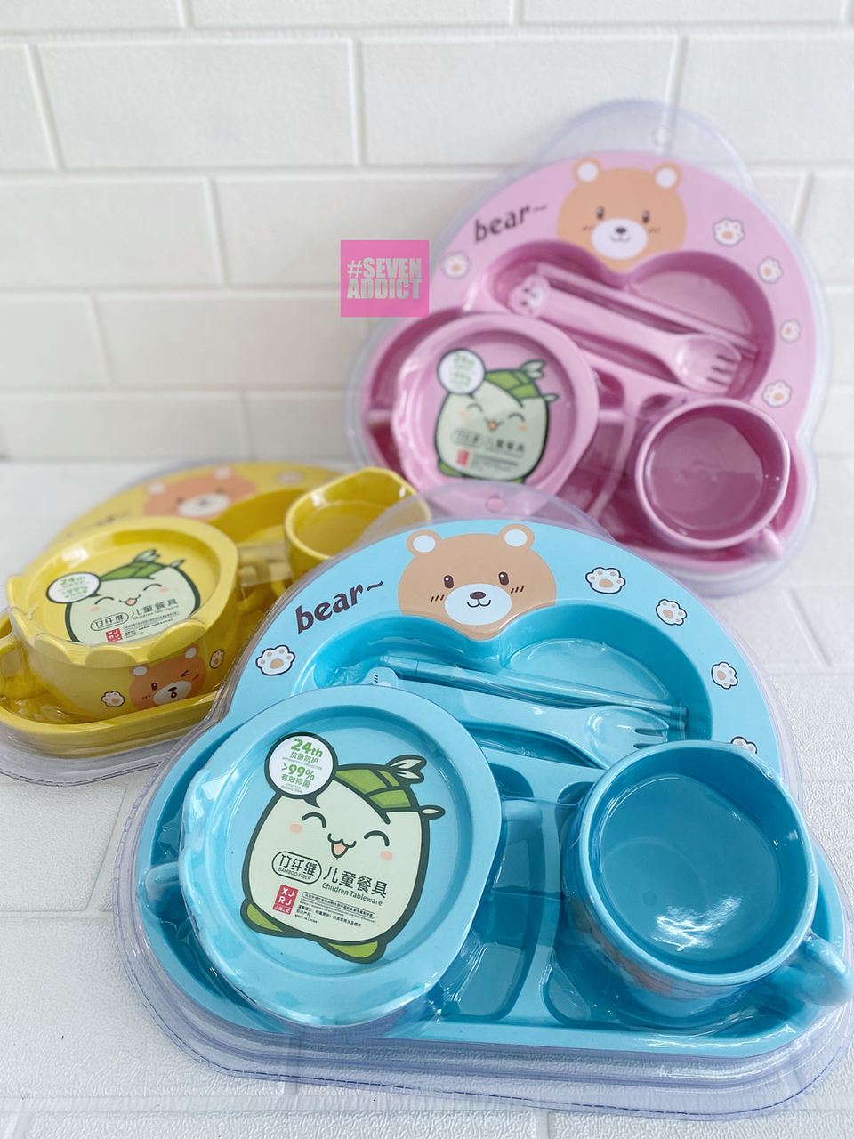 SET JUEGO DE PLATOS DE BAMBÚ PARA NIÑOS OSITO 2