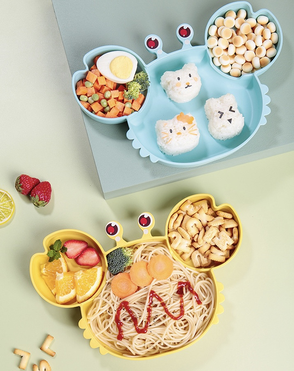 SET JUEGO DE PLATOS DE BAMBÚ PARA NIÑOS CANGREJO 2