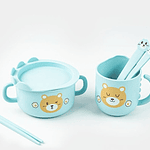 SET JUEGO DE TAZONES DE BAMBÚ PARA NIÑOS OSITO