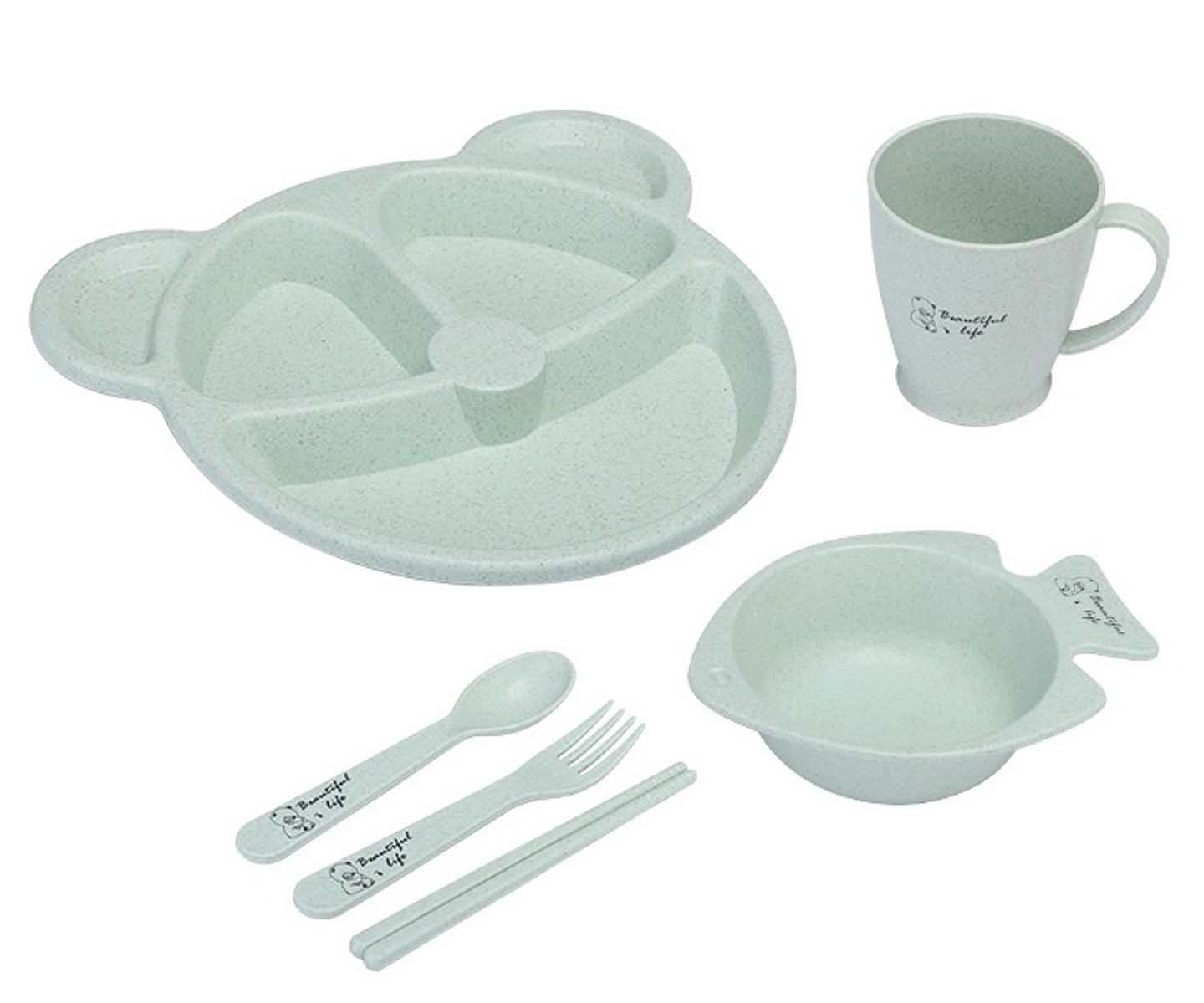 SET DE PLATOS DE BAMBÚ PARA NIÑOS EN CAJA 5