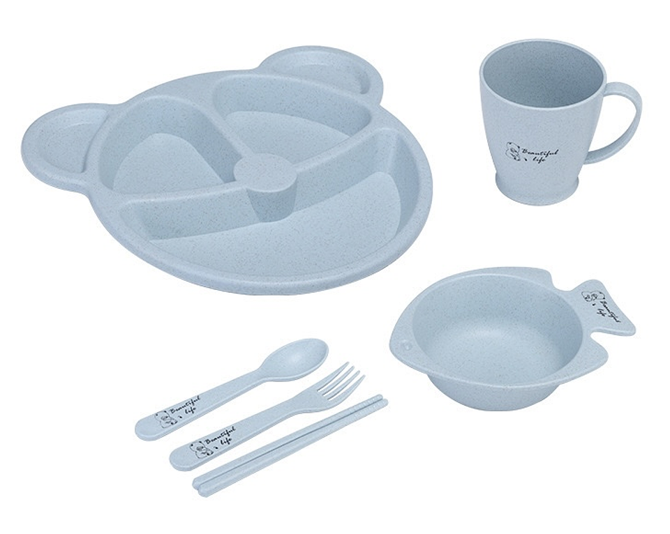 SET DE PLATOS DE BAMBÚ PARA NIÑOS EN CAJA 8