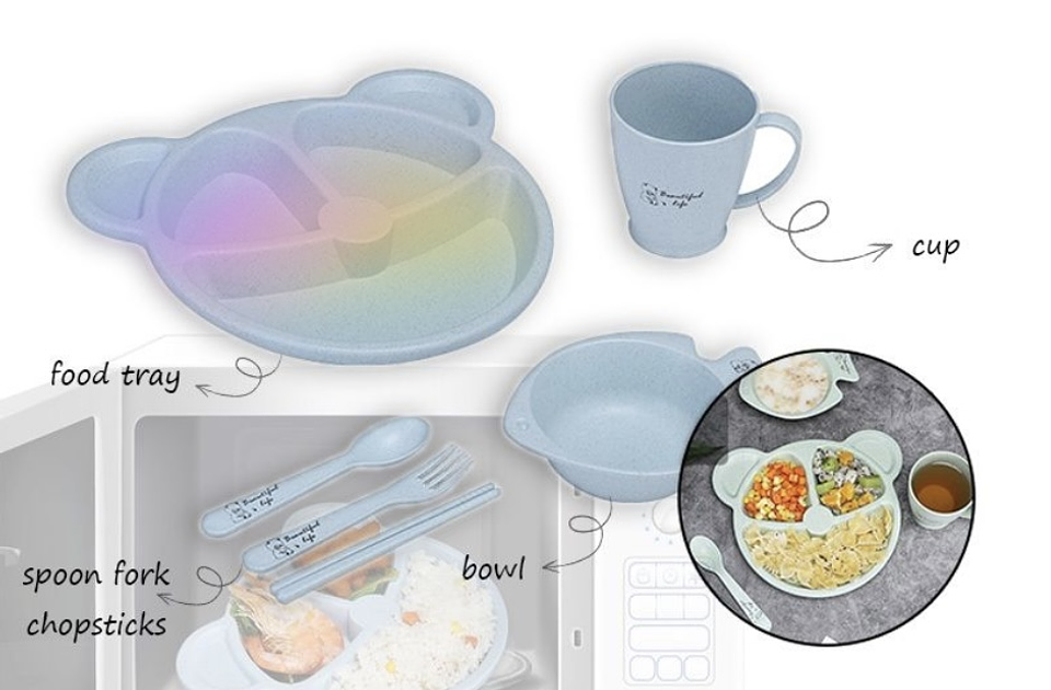 SET DE PLATOS DE BAMBÚ PARA NIÑOS EN CAJA 9