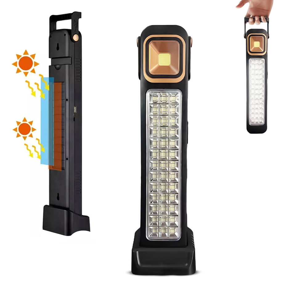 LAMPARA DE EMERGENCIA SOLAR 30W RECARGABLE USB CON POWER BANK 4