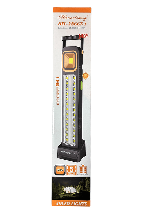 LAMPARA DE EMERGENCIA SOLAR 30W RECARGABLE USB CON POWER BANK